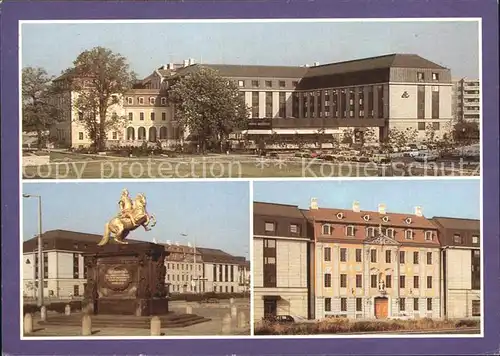 Dresden Hotel Bellevue Reiterstandbild Kat. Dresden Elbe