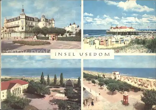 Usedom Zinnowitz FDGB Heim Glueck auf Ahlbeck Seebruecke Heringsdorf Kulturhaus Bansin Strand Kat. Usedom