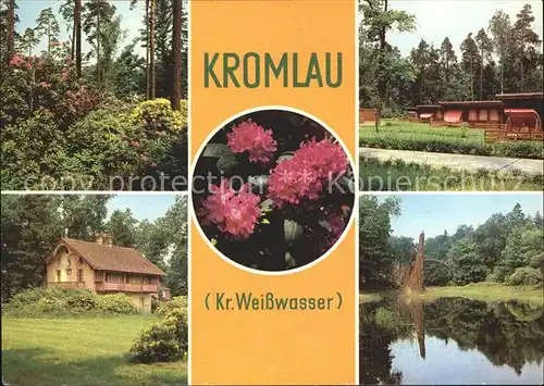 Kromlau Dorfmotive Bungalows Teich Kat. Gablenz Oberlausitz