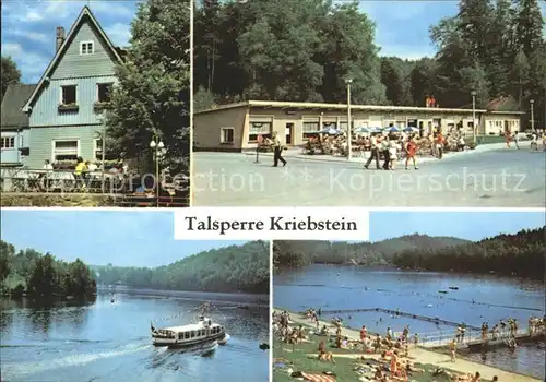 Kriebstein Talsperre HOG Talsperre Kriebstein Ladenstrasse Stausee mit MS Sachsen Freibad Kat. Kriebstein