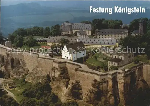 Koenigstein Saechsische Schweiz Festung Koenigstein Fliegeraufnahme Kat. Koenigstein Saechsische Schweiz