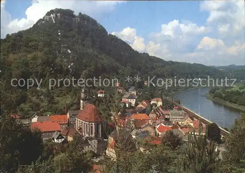 Koenigstein Saechsische Schweiz Stadt und Festung Kat. Koenigstein Saechsische Schweiz