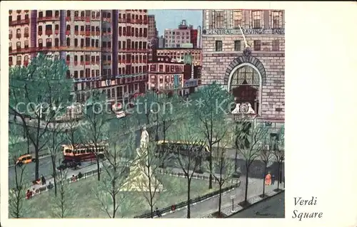 New York City Verdi Square Central Savings Bank Broadway Watercolor Drawing Dr T Goldwater
