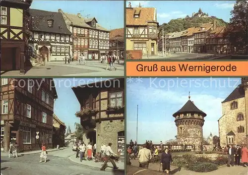 Wernigerode Harz Markt Schoene Ecke Fachwerkhaeuser Feudalmuseum Schloss Kat. Wernigerode