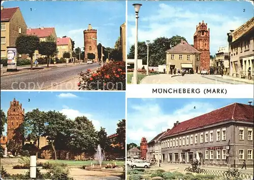 Muencheberg Ernst Thaelmann Strasse Storchenturm Pulverturm Platz der Opfer des Faschismus Kat. Muencheberg