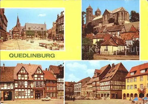 Quedlinburg Rathaus Dom Klopstockhaus Markt Fachwerkhaeuser Kat. Quedlinburg