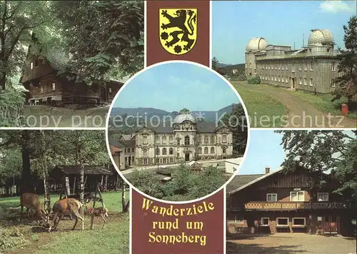 Sonneberg Thueringen Wanderziele Lutherhaus Spielzeugmuseum Sternwarte Tiergehege Blockhuette Kat. Sonneberg