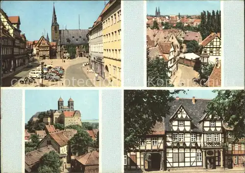 Quedlinburg Markt Kirche Muenzenberg Schloss Klopstockhaus Fachwerkhaus Kat. Quedlinburg