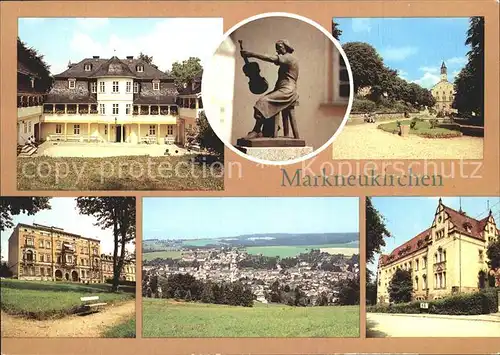 Markneukirchen Musikinstrumentenmuseum Plastik Geigenbauer Rathaus Lutherplatz Musikschule Glier Kat. Markneukirchen