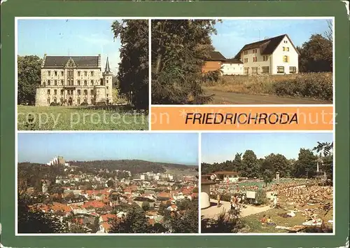 Friedrichroda Schloss Reinhardsbrunn Gaststaette Ferienheim Tanzbuche Ortsansicht Freibad Kat. Friedrichroda