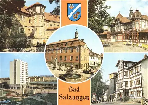 Bad Salzungen Haunscher Hof Gradierwerk Rathaus Leninplatz Kurverwaltung Kat. Bad Salzungen