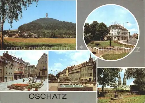 Oschatz Leipziger Platz Sporerstrasse Blick zur Kirche  Kat. Oschatz