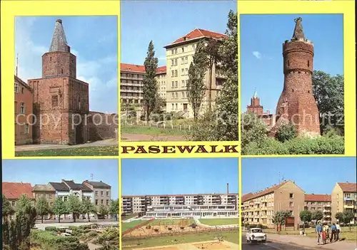 Pasewalk Mecklenburg Vorpommern Muehlentor Kreiskrankenhaus Mauerturm Kiek in de Mark Ernst Thaelmann Platz  Kat. Pasewalk