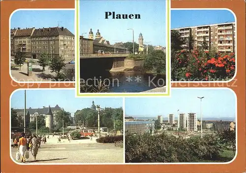 Plauen Vogtland Leninplatz Neue Elsterbruecke Seehaus an der Gerhard Voigt Strasse  Kat. Plauen