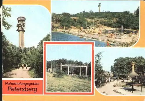 Petersberg Halle Fernsehturm Bergbad Pavillon  Kat. Petersberg Halle