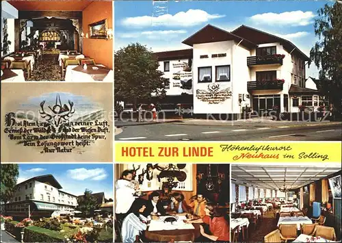 Neuhaus Solling Hotel zur Linds Aussenbereich Speiseraum  Kat. Holzminden