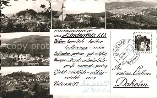 Lindenfels Odenwald Ortsansichten  Kat. Lindenfels