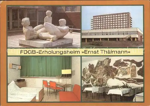 Rheinsberg Erholungsheim Ernst Thaelmann Plastikgruppe Gaestezimmer  Kat. Rheinsberg