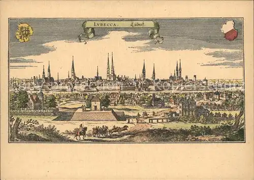 Luebeck Stich von M. Merian  Kat. Luebeck