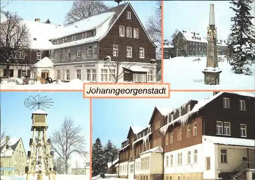 Steinbach Johanngeorgenstadt Gaststaette Waldesruh Postdistanzsaeule Pyramide  Kat. Johanngeorgenstadt