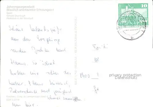 Johanngeorgenstadt Skilift Steinbach Postsaeule  Kat. Johanngeorgenstadt