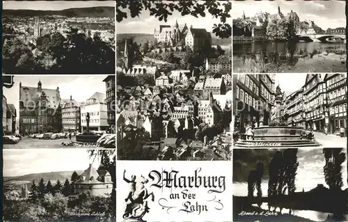 Marburg Lahn Marktplatz Marktbrunnen  Kat. Marburg