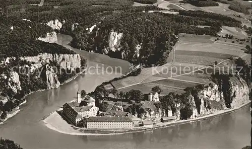 Weltenburg Kelheim Fliegeraufnahme Klosterschenke Kat. Kelheim