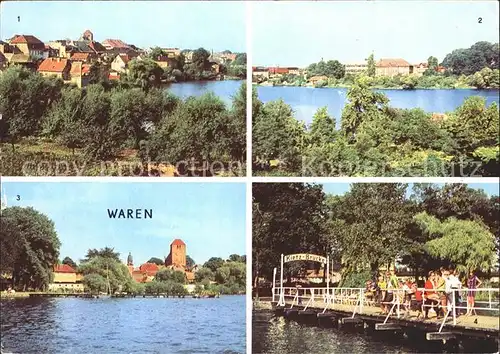 Waren Mueritz Tiefwarensee Blick von der Kietzer Bruecke  Kat. Waren Mueritz