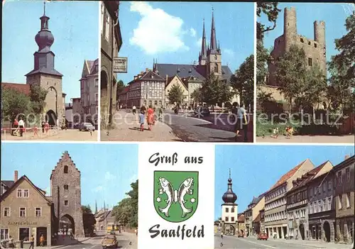 Saalfeld Saale Oberes Tor Markt mit Sankt Johanniskirche Saaltor Blankenburger Strasse Kat. Saalfeld