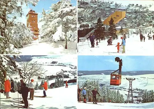 Oberwiesenthal Erzgebirge Fichtelberghaus Sprungschanze Skipiste Drahtseilbahn Kat. Oberwiesenthal