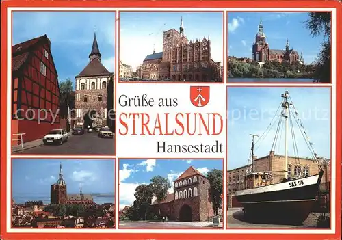 Stralsund Mecklenburg Vorpommern Kuetertor Rathausplatz Marienkirche Nikolaikirche Knieper Tor Meeresmuseum Kat. Stralsund