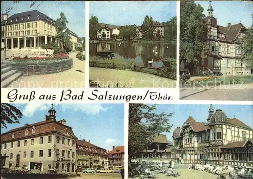 Bad Salzungen Kurhaus Burgsee Klubhaus Markt Gradierwerk Kat. Bad Salzungen