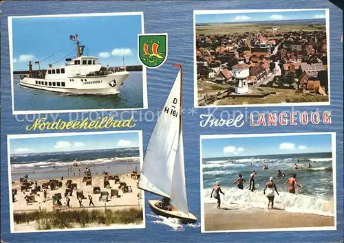 Langeoog Nordseebad Nordseeheilbad Meer Schiff Strand Kat. Langeoog