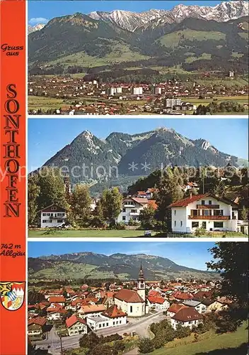 Sonthofen Oberallgaeu Ansicht Kirche Berge Kat. Sonthofen