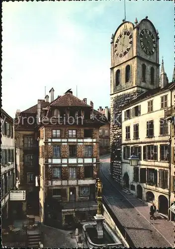 Neuchatel NE Brunnen Diesse Turm Kat. Neuchatel