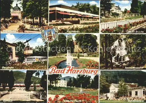 Harzburg Bad Trinkhalle Bergbahn Kurhaus Weisse Bruecke Radow Wasserfall Kat. Bad Harzburg