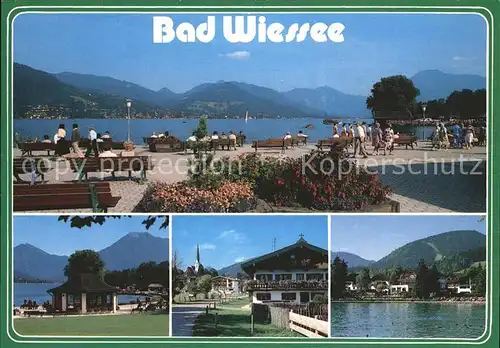 Wiessee Bad Uferpromenade Kirchturm  Kat. Bad Wiessee