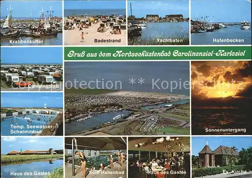 Carolinensiel Ostfriesland Haus des Gastes Camping Kirche Strand Kat. Wittmund