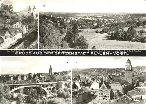 Plauen Vogtland Altes Malzhaus Teilansicht Friedensbruecke Rathaus  Kat. Plauen