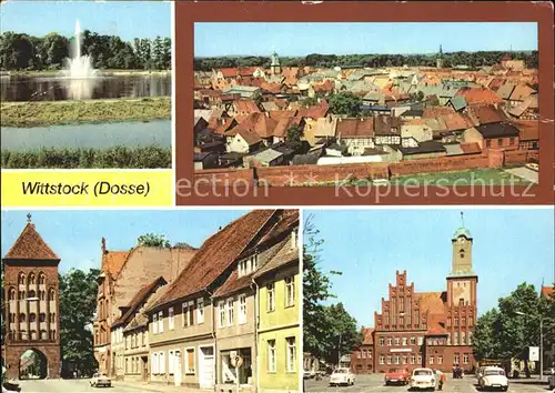 Wittstock Dosse Teich Teilansicht Gropertor Rathaus Kat. Wittstock