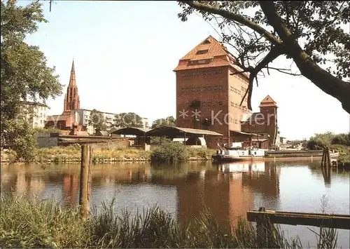 Demmin Mecklenburg Vorpommern Hafen Bartholomaeuskirche Kat. Demmin