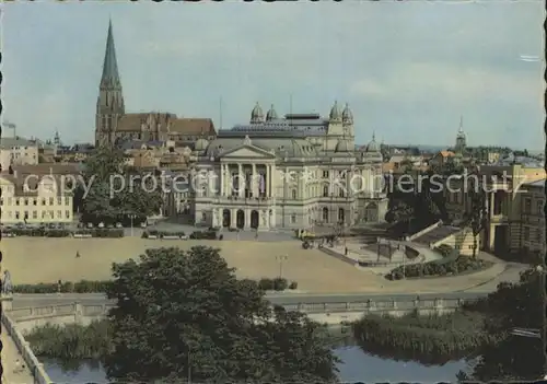 Schwerin Mecklenburg Garten Theater Dom  Kat. Schwerin