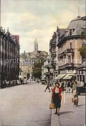 Aue Sachsen Strasse der Befreiung Friedenskirche  Kat. Aue