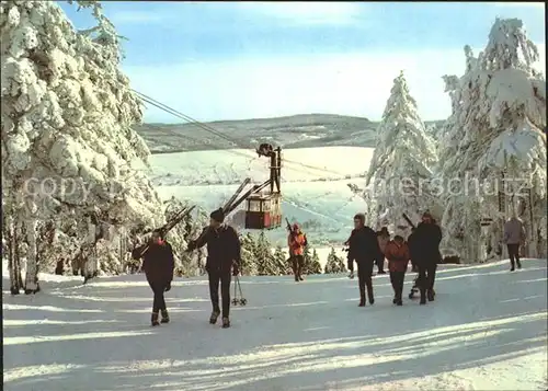 Oberwiesenthal Erzgebirge Seilbahn Skigebiet Kat. Oberwiesenthal