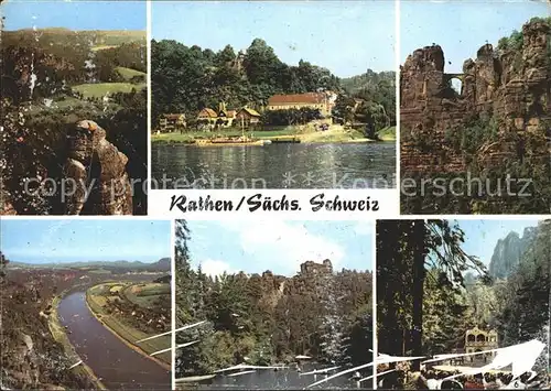 Rathen Saechsische Schweiz Bastei Amselsee Felsenbuehne Rathen Kat. Rathen Sachsen