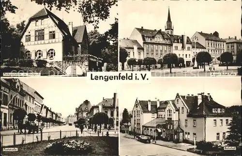 Lengenfeld Vogtland August Bebel Platz Parkgaststaette Bahnhof Kat. Lengenfeld Vogtland