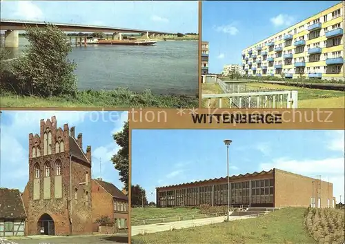 Wittenberge Prignitz Neue Elbbruecke Steintor Schwimmhalle Kat. Wittenberge