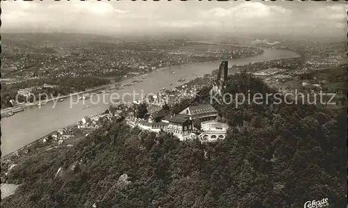 Koenigswinter Hotel Restaurant auf dem Drachenfels Perle des Rheins Fliegeraufnahme Kat. Koenigswinter