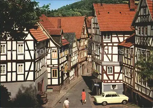 Bad Orb Blick in die Kirchgasse Fachwerkhaeuser Altstadt Kat. Bad Orb