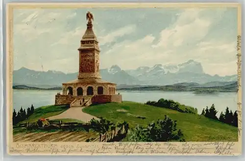 Berg Starnberg Schloss Bismarckturm Kuenstlerkarte x 1907 / Berg /Starnberg LKR